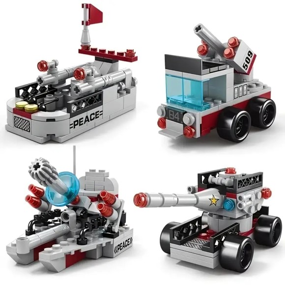 NIB 651pcs 25 Changes Military Warships Series Army Building Blocks Ship Models - Picture 3 of 7